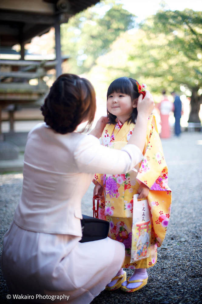 浅草の神社での七五三撮影